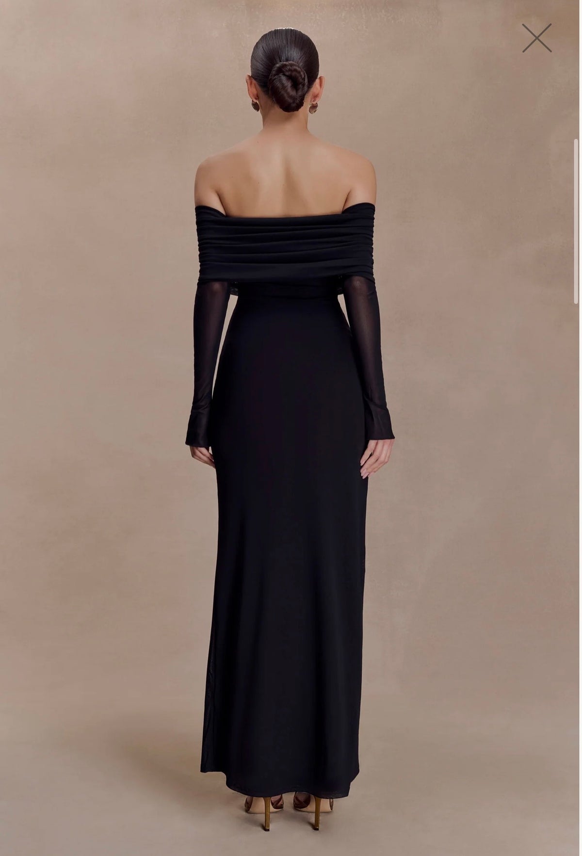 Meshki Josie Off Shoulder Mesh Maxi Dress - Black | Size XS | RRP $130