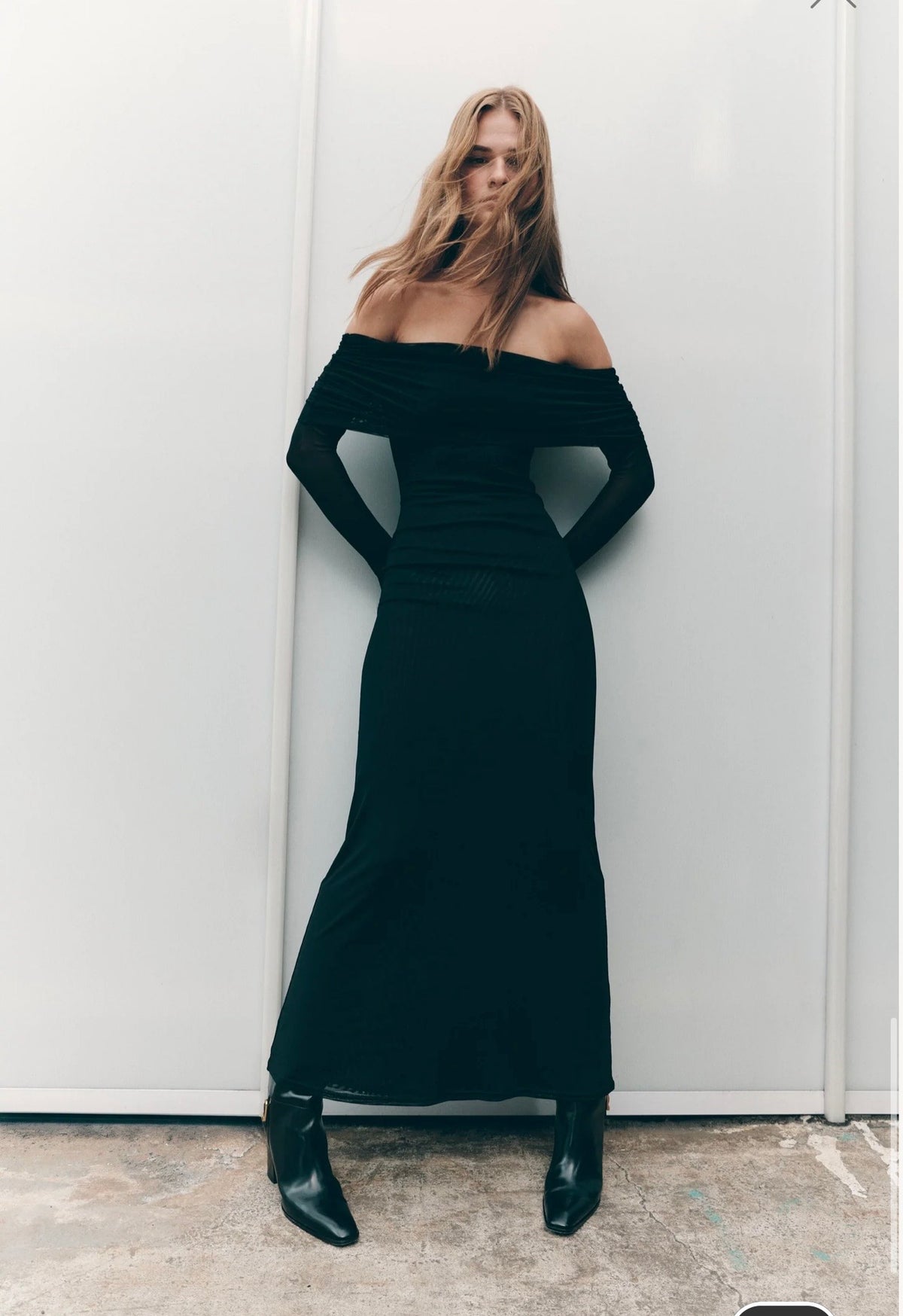 Meshki Josie Off Shoulder Mesh Maxi Dress - Black | Size XS | RRP $130